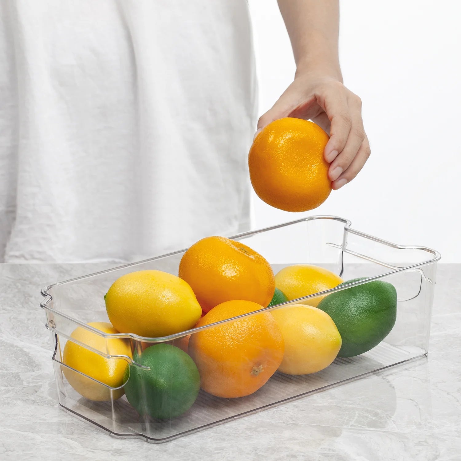 Refrigerator Organizer Bins, 8Pcs Clear Bins, Pantry Kitchen Organization and Storage, 12.5" Long