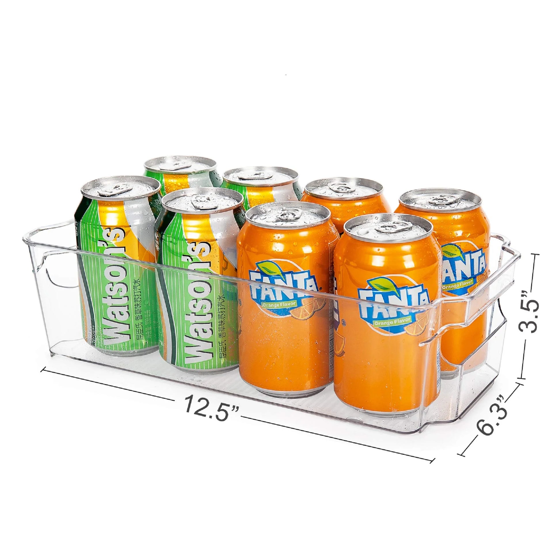 Refrigerator Organizer Bins, 8Pcs Clear Bins, Pantry Kitchen Organization and Storage, 12.5" Long