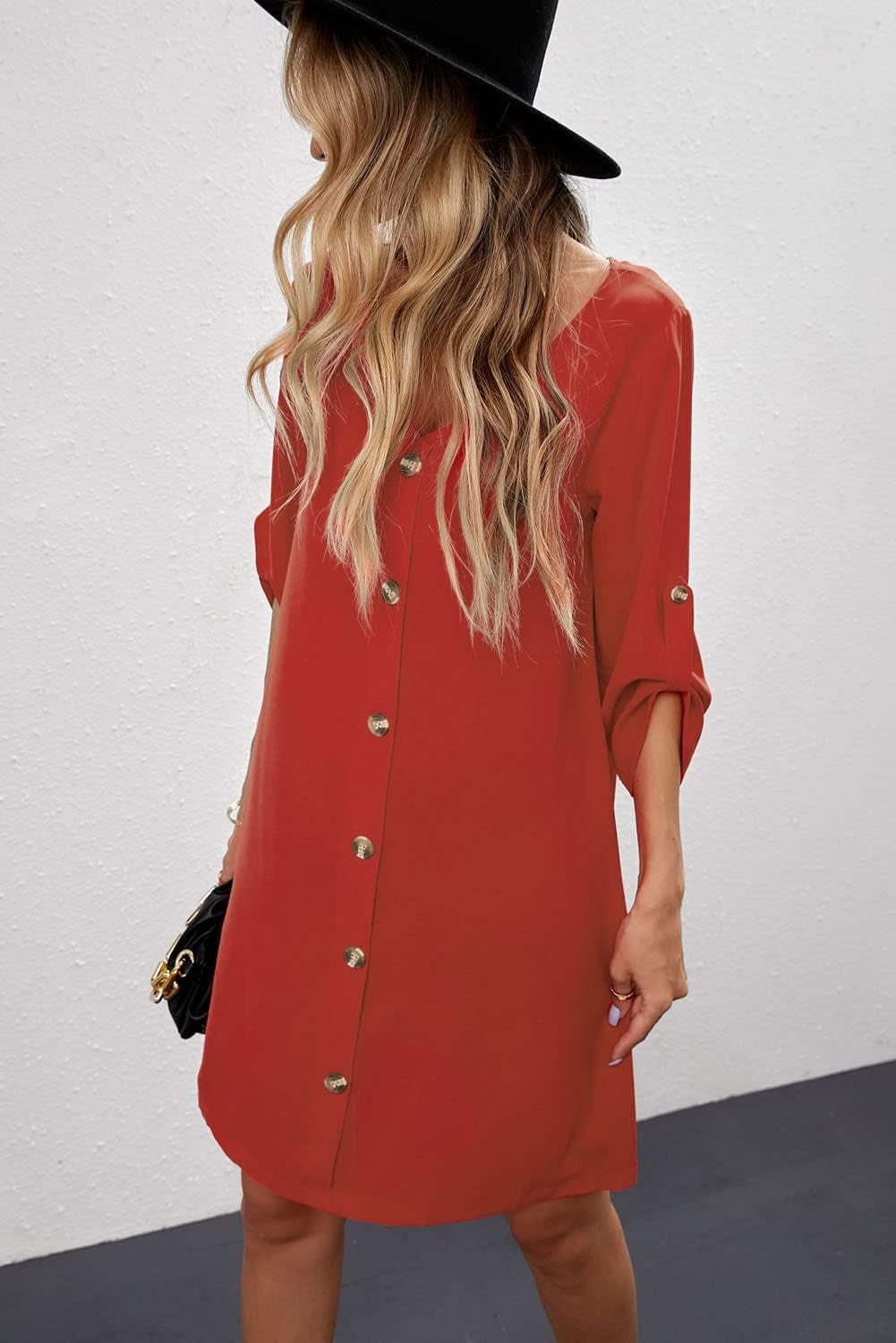 Women Summer Dresses 2024 Strappy Button V Neck Sleeveless Beach Sundress Casual Swing a Line Short Mini Dress
