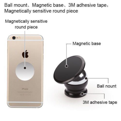 360 Degree Magnetic Car Dash Mount Ball Dock Holder For Phone Tablet